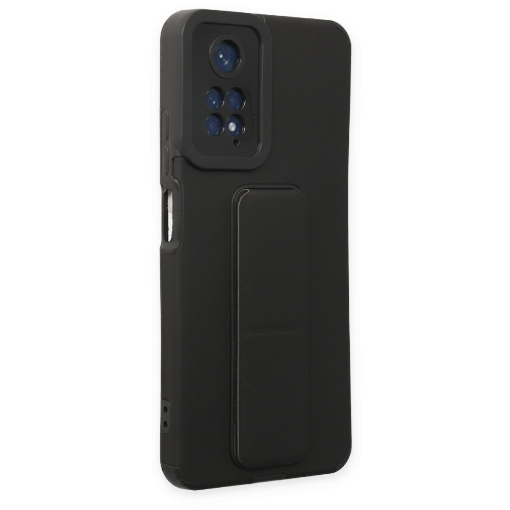 Redmi Note 11S Kılıf Mega Standlı Silikon - Siyah Redmi Note 11S Kılıf Mega Standlı Silikon - Siyah