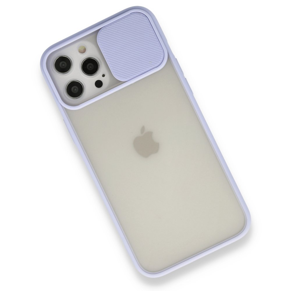 iPhone 12 Pro Max Kılıf Palm Buzlu Kamera Sürgülü Silikon - Lila iPhone 12 Pro Max Kılıf Palm Buzlu Kamera Sürgülü Silikon - Lila