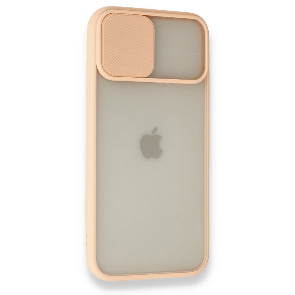  iPhone 12 Pro Max Kılıf Palm Buzlu Kamera Sürgülü Silikon - Pembe