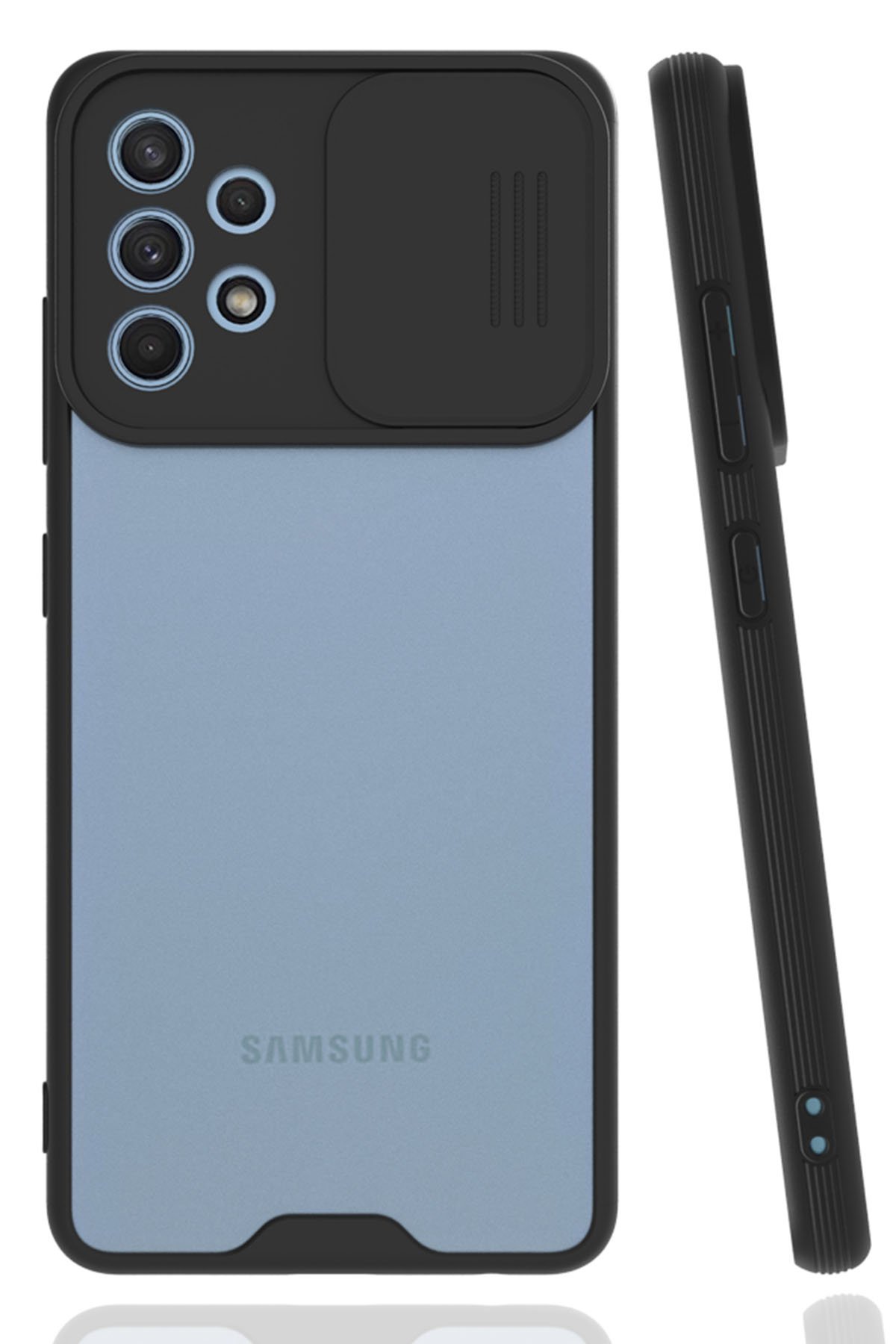  Samsung Galaxy A32 Kılıf Platin Kamera Koruma Silikon - Siyah