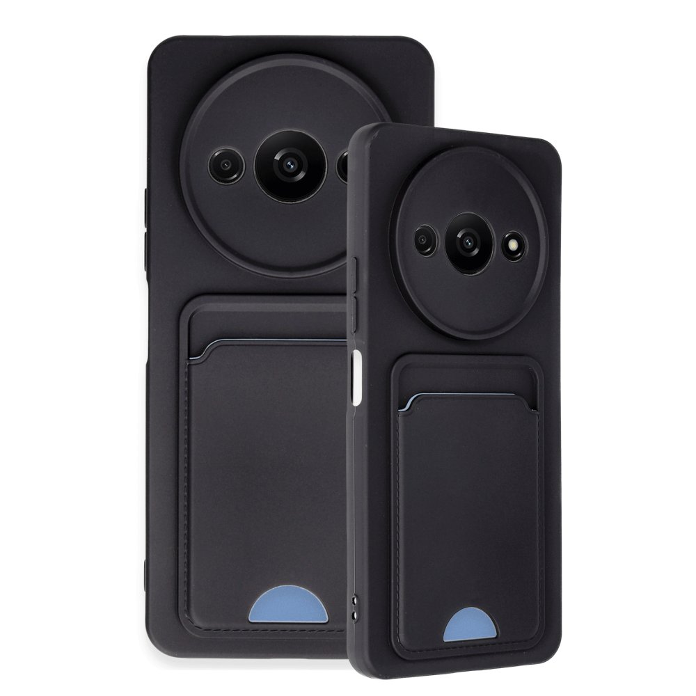  Xiaomi Poco C61 Kılıf Kelvin Kartvizitli Silikon - Siyah
