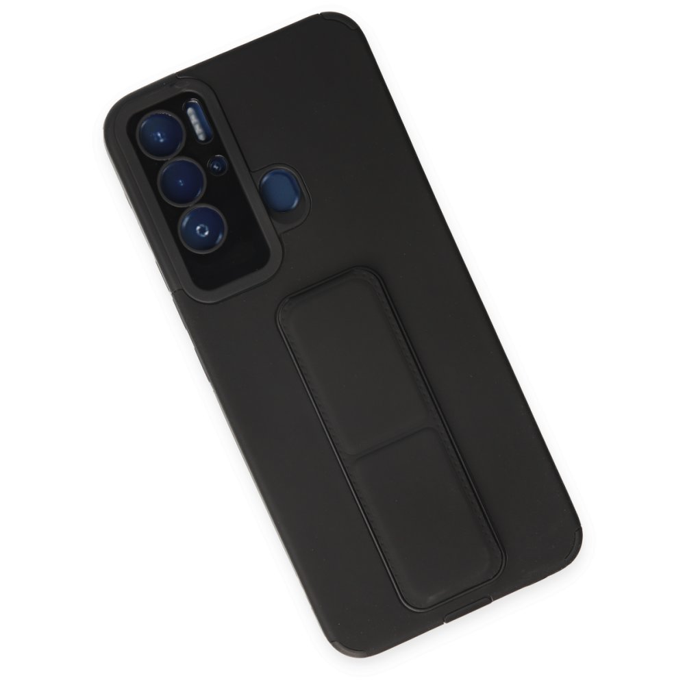 Tecno Pova Neo Kılıf Mega Standlı Silikon - Siyah Tecno Pova Neo Kılıf Mega Standlı Silikon - Siyah
