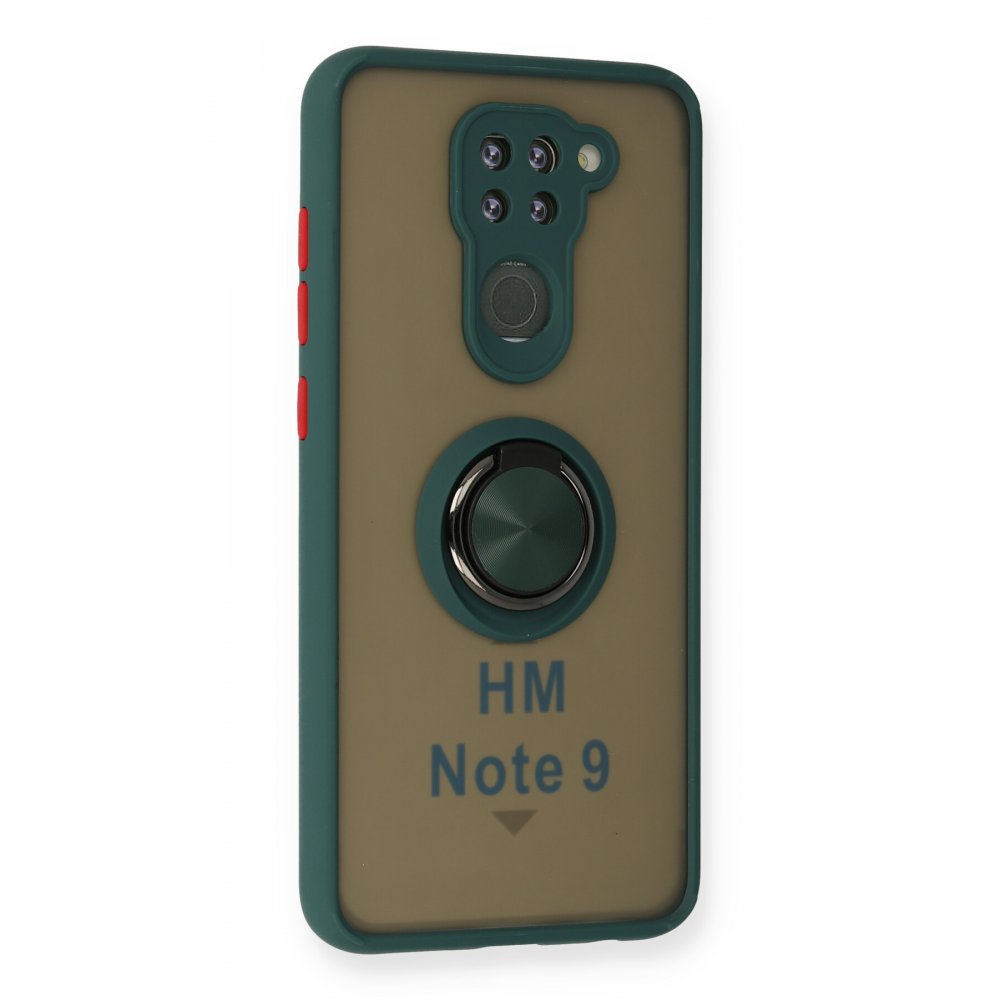 Redmi Note 9 Kılıf Montreal Yüzüklü Silikon Kapak - Yeşil