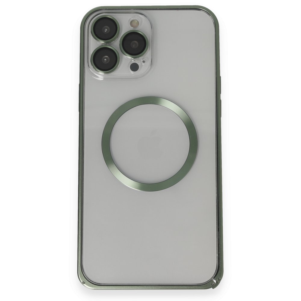 Joko iPhone 13 Pro Max Metal Bumper Magneticsafe Kapak - Yeşil Joko iPhone 13 Pro Max Metal Bumper Magneticsafe Kapak - Yeşil