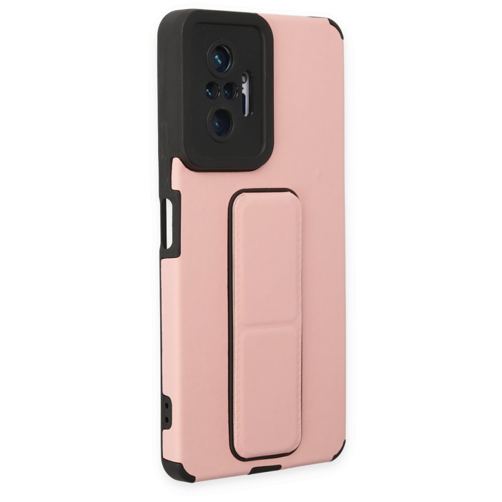 Redmi Note 10 Pro Kılıf Mega Standlı Silikon - Pudra