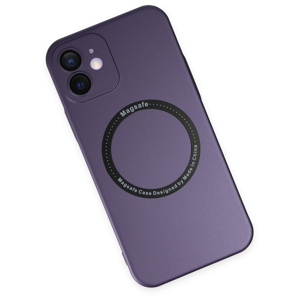  iPhone 12 Kılıf Jack Magneticsafe Lens Silikon - Mor