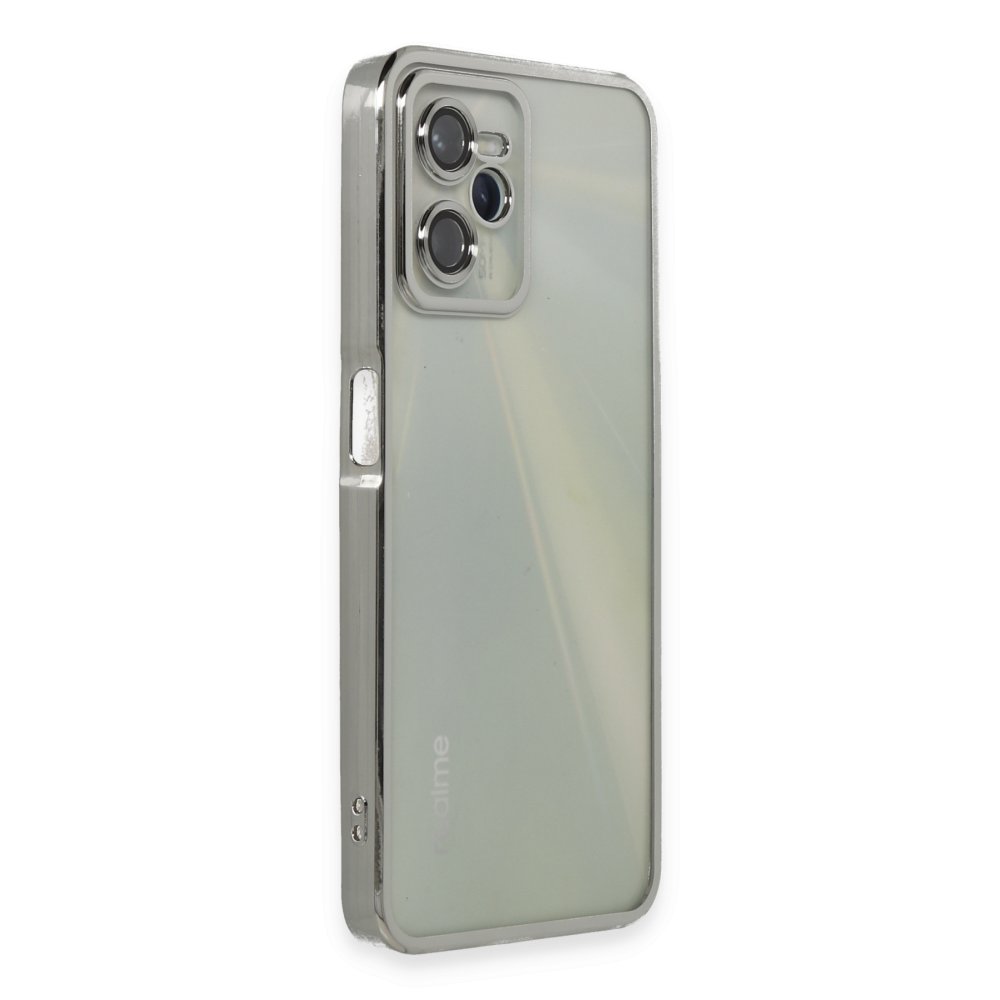 Realme C35 Kılıf Razer Lensli Silikon - Gümüş  Realme C35 Kılıf Razer Lensli Silikon - Gümüş