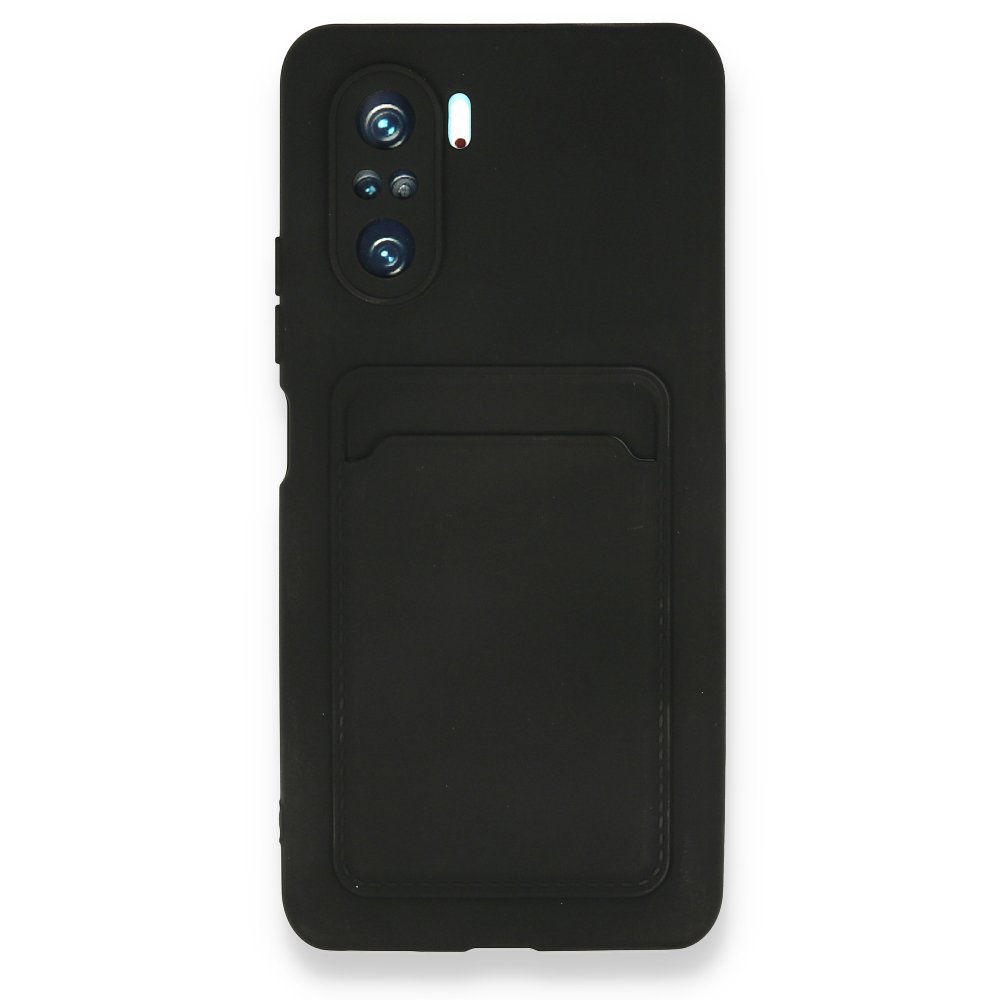 Redmi K40 Kılıf Kelvin Kartvizitli Silikon - Siyah