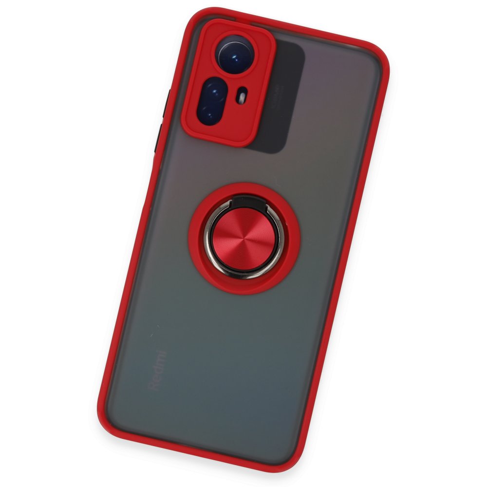 Redmi Note 12S Kılıf Montreal Yüzüklü Silikon Kapak - Kırmızı Redmi Note 12S Kılıf Montreal Yüzüklü Silikon Kapak - Kırmızı