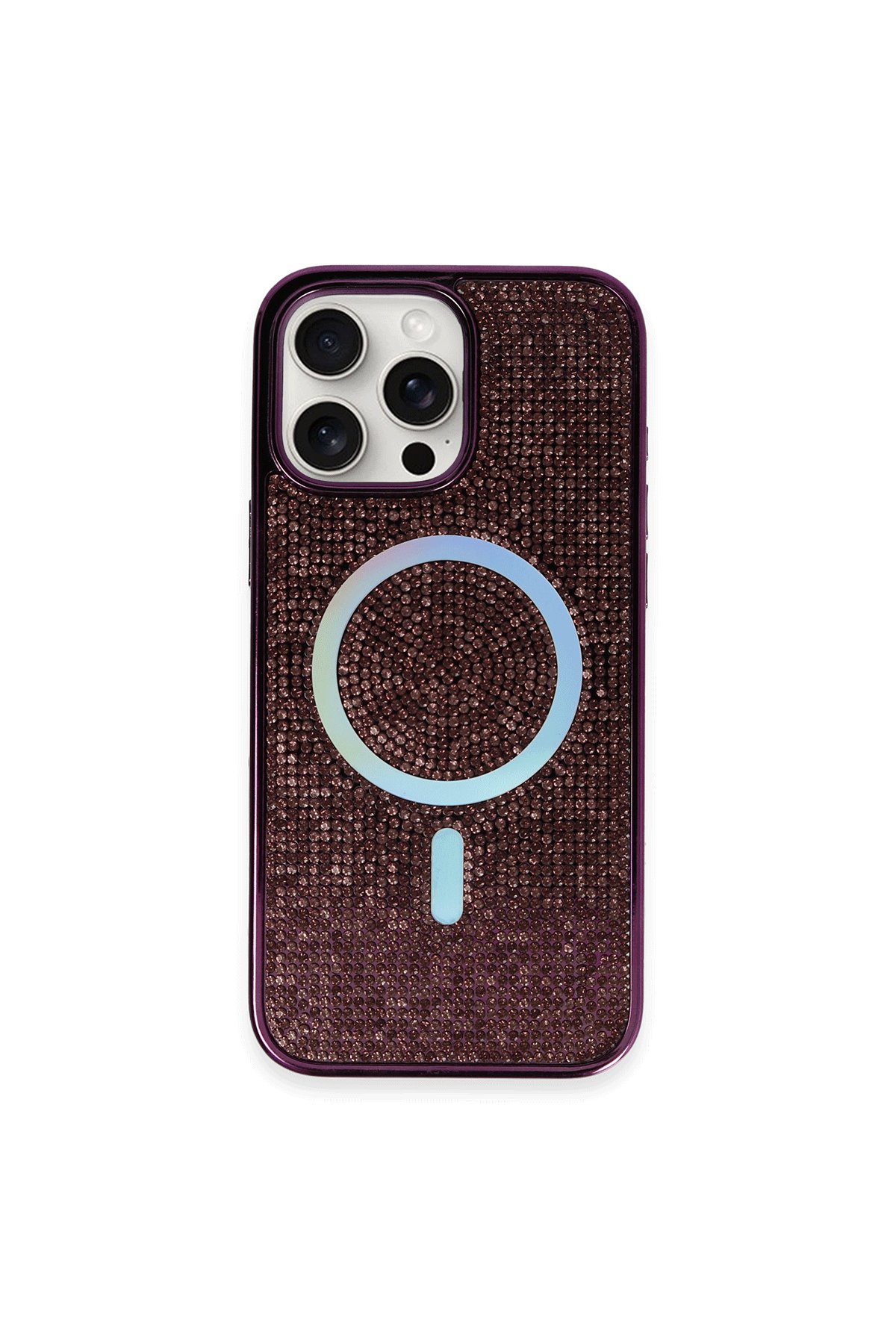  iPhone 16 Pro Max Kılıf Diamond Magsafe Kapak - Derin Mor