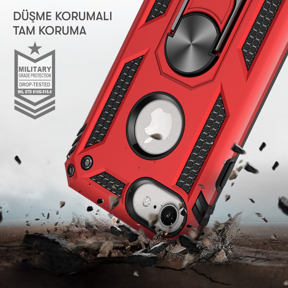 iPhone SE 2020 Kılıf Sofya Yüzüklü Silikon Kapak - Gold iPhone SE 2020 Kılıf Sofya Yüzüklü Silikon Kapak - Gold