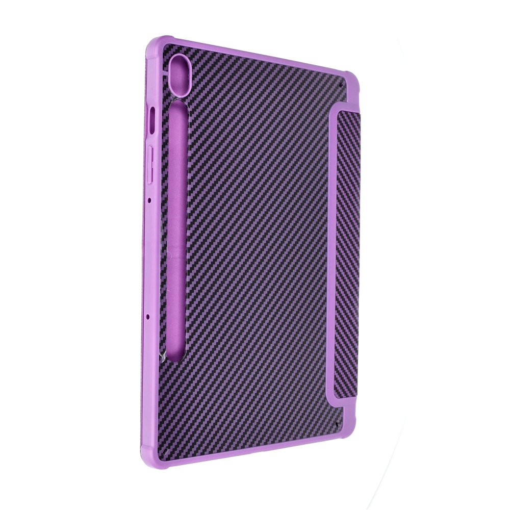  Samsung Galaxy X610 Tab S9 FE Plus 12.4 Kılıf Color Karbon Tablet Kılıfı - Derin Mor