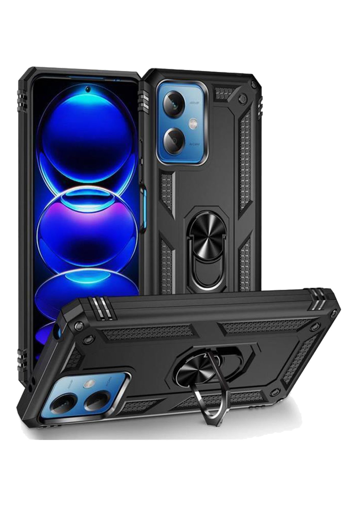 Redmi Note 12 5G Kılıf Sofya Yüzüklü Silikon Kapak - Siyah Redmi Note 12 5G Kılıf Sofya Yüzüklü Silikon Kapak - Siyah