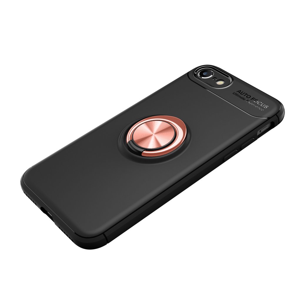  iPhone SE 2020 Kılıf Range Yüzüklü Silikon - Siyah-Gold