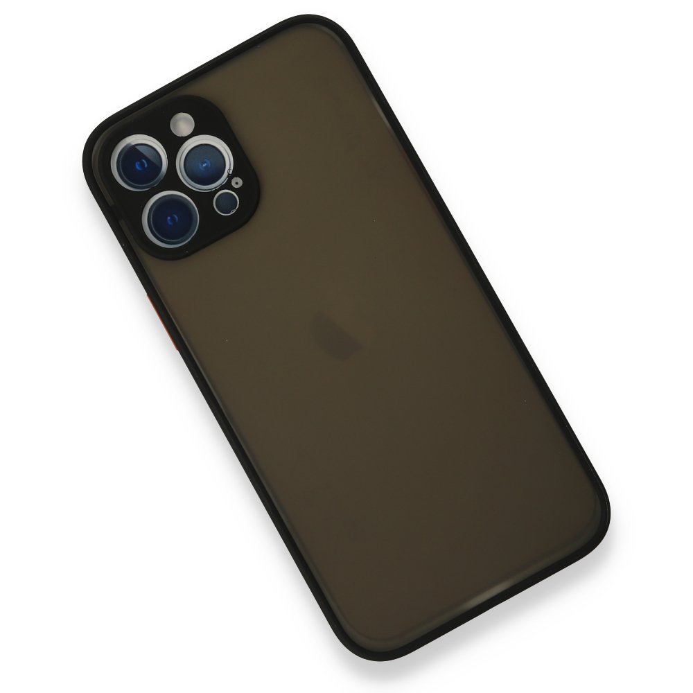  iPhone 12 Pro Max Kılıf Montreal Silikon Kapak - Siyah