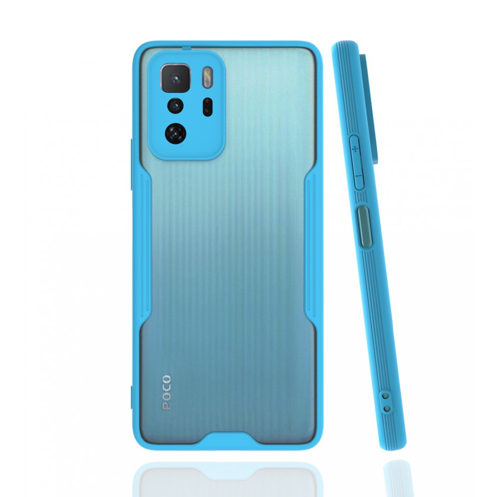  Xiaomi Poco X3 GT Kılıf Platin Silikon - Mavi