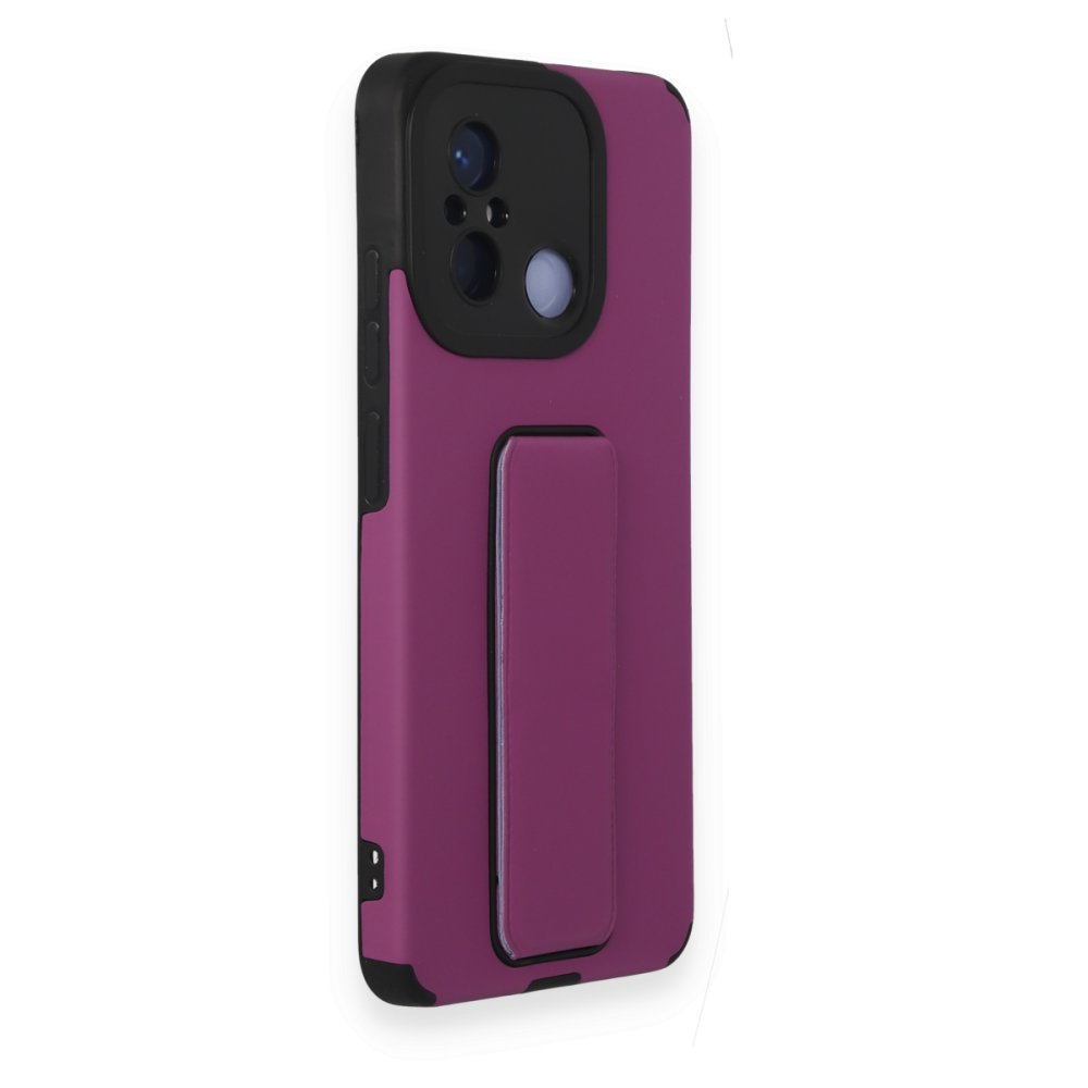 Redmi 12C Kılıf Mega Standlı Silikon - Mor Redmi 12C Kılıf Mega Standlı Silikon - Mor