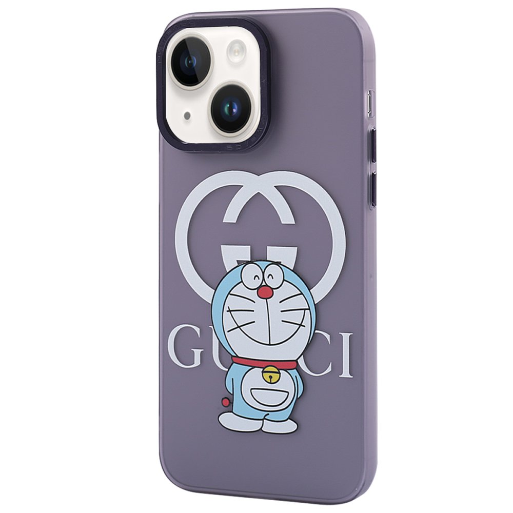  iPhone 14 Kılıf Prada Desenli Kapak - Prada Mor - 3