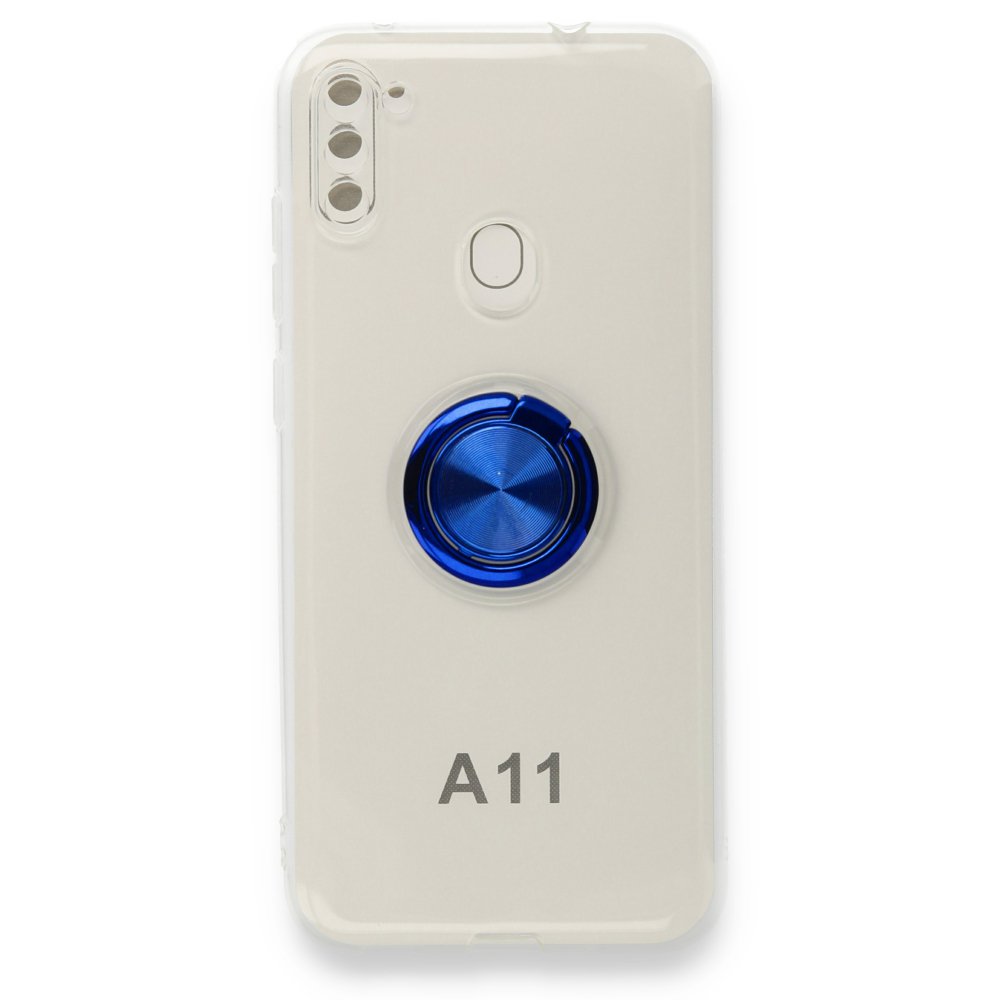  Samsung Galaxy A11 Kılıf Gros Yüzüklü Silikon - Mavi