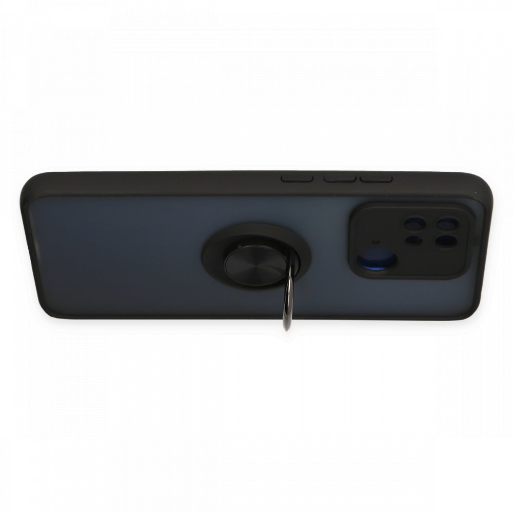 Xiaomi Poco C40 Kılıf Montreal Yüzüklü Silikon Kapak - Siyah Xiaomi Poco C40 Kılıf Montreal Yüzüklü Silikon Kapak - Siyah