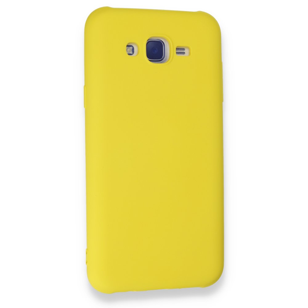  Samsung Galaxy J7 Kılıf Nano içi Kadife Silikon - Sarı