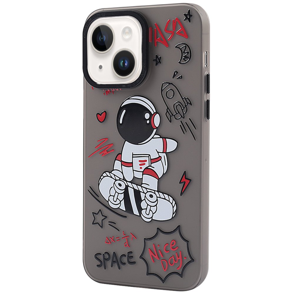  iPhone 14 Kılıf Prada Desenli Kapak - Prada Siyah - 1