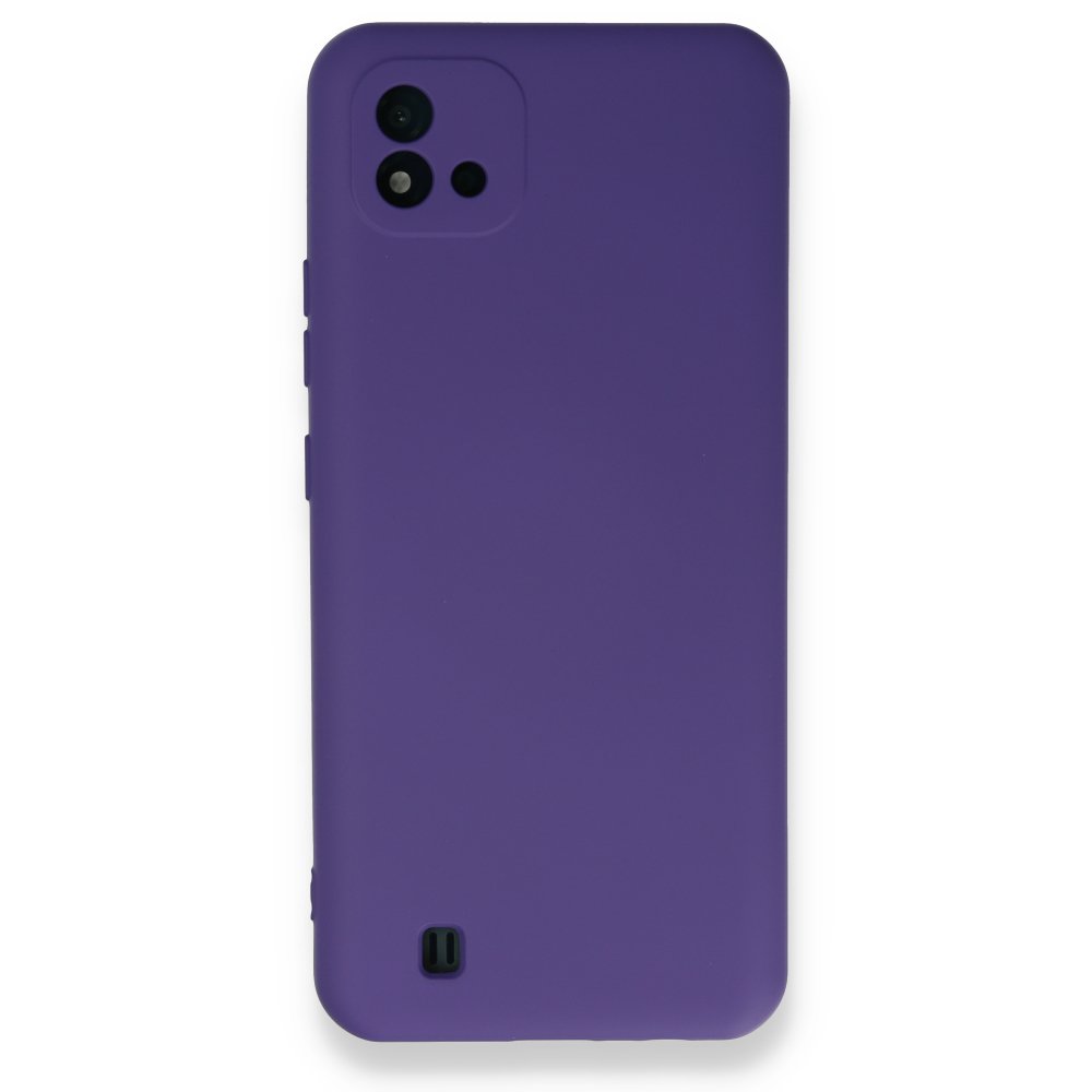 Realme C11 2021 Kılıf Nano içi Kadife Silikon - Mor  Realme C11 2021 Kılıf Nano içi Kadife Silikon - Mor