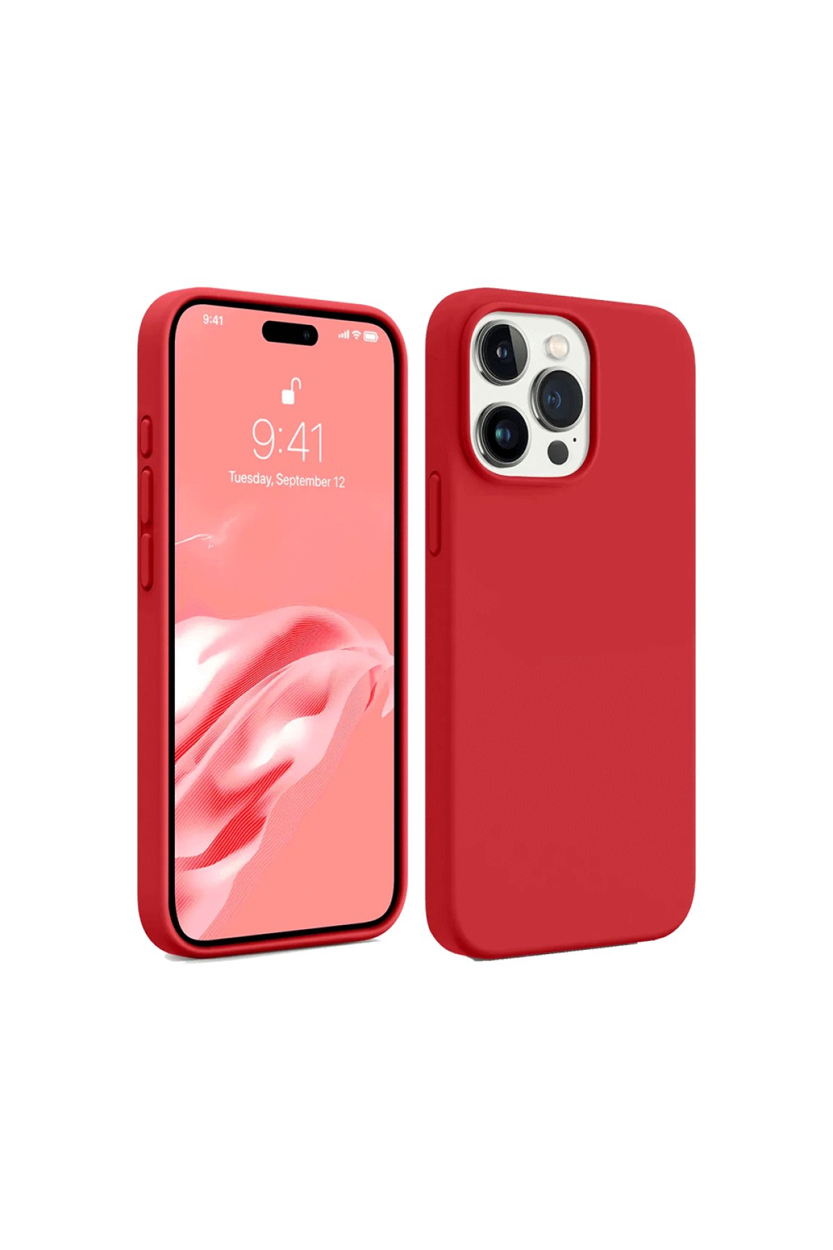  iPhone 15 Pro Kılıf First Silikon - Kırmızı