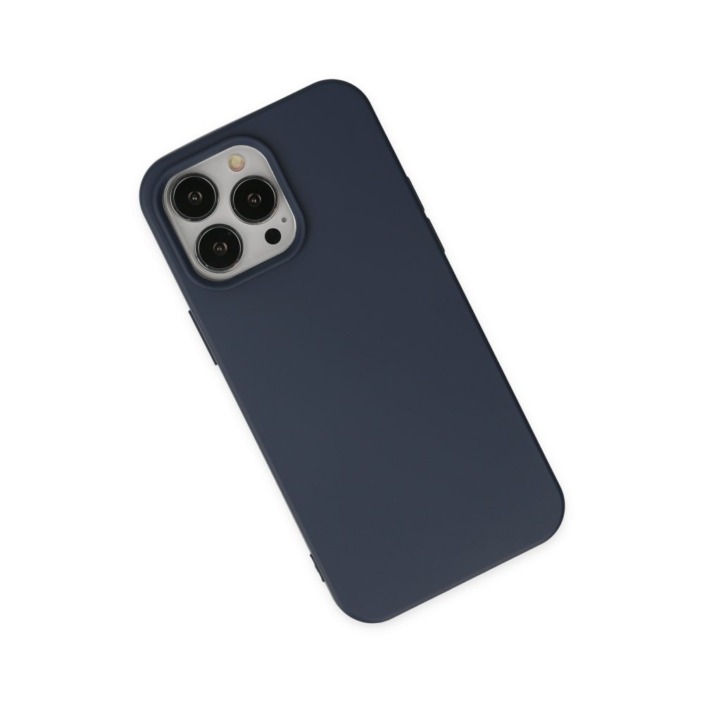  iPhone 14 Pro Kılıf Nano içi Kadife Silikon - Lacivert