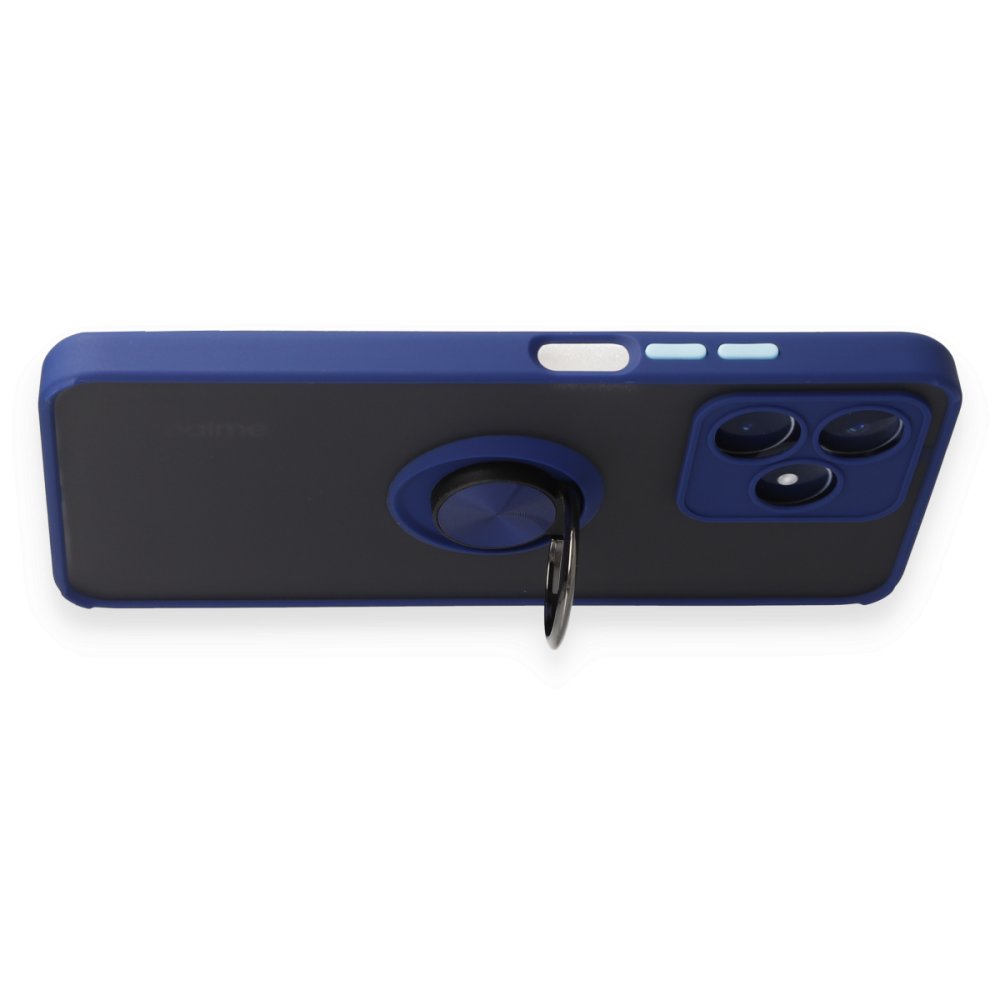 Realme C53 Kılıf Montreal Yüzüklü Silikon Kapak - Lacivert Realme C53 Kılıf Montreal Yüzüklü Silikon Kapak - Lacivert