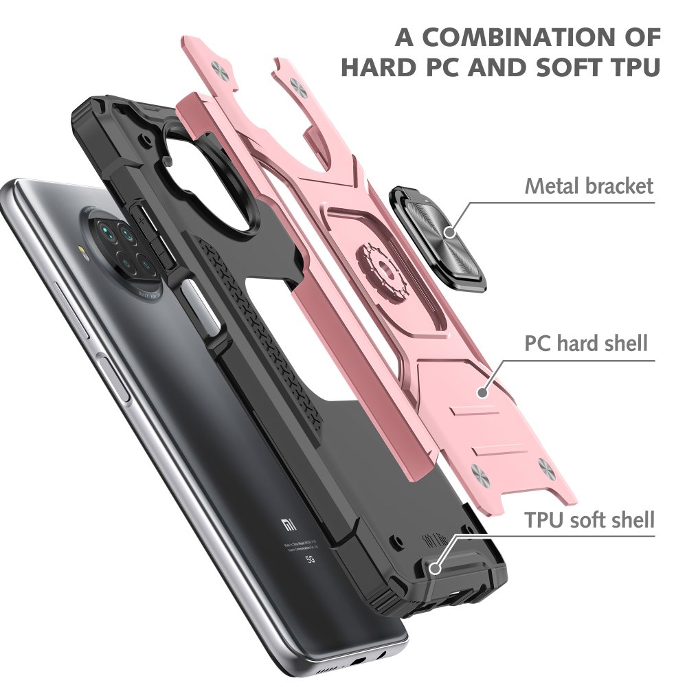 Redmi Note 9 Pro 5G Kılıf Zegna Yüzüklü Silikon Kapak - Rose