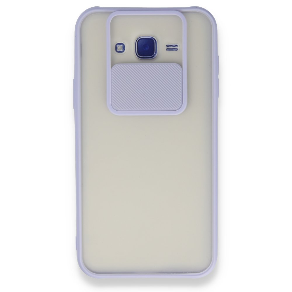  Samsung Galaxy J7 Kılıf Palm Buzlu Kamera Sürgülü Silikon - Lila