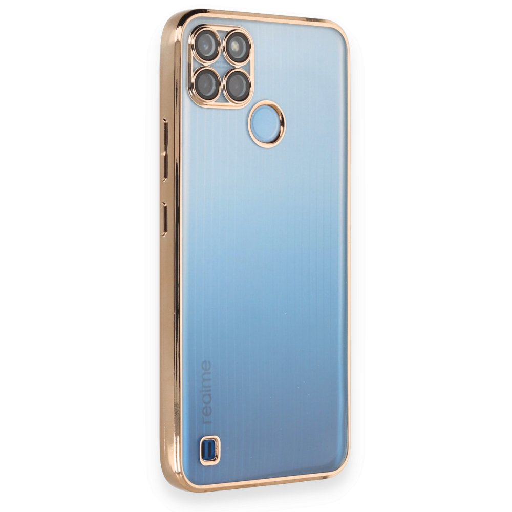  Realme C21Y Kılıf Razer Lensli Silikon - Gold