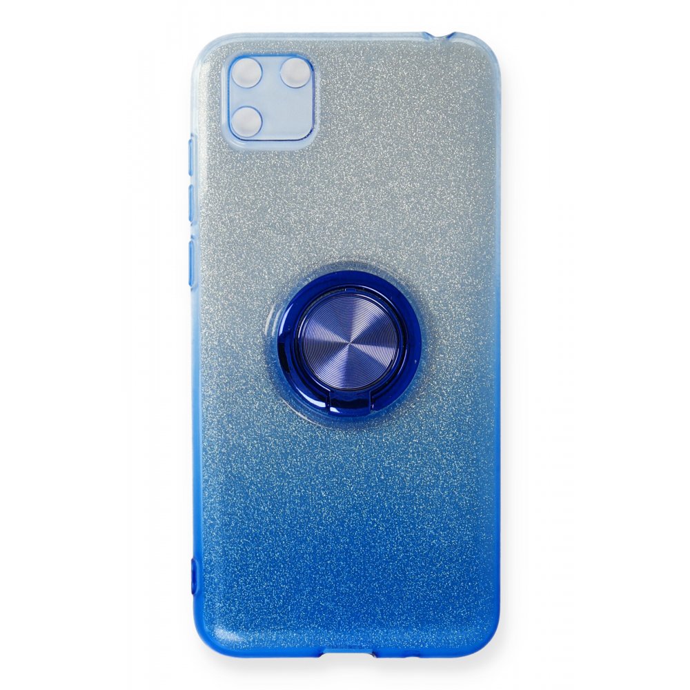 Huawei Y5P Kılıf Simli Yüzüklü Silikon - Mavi  Huawei Y5P Kılıf Simli Yüzüklü Silikon - Mavi