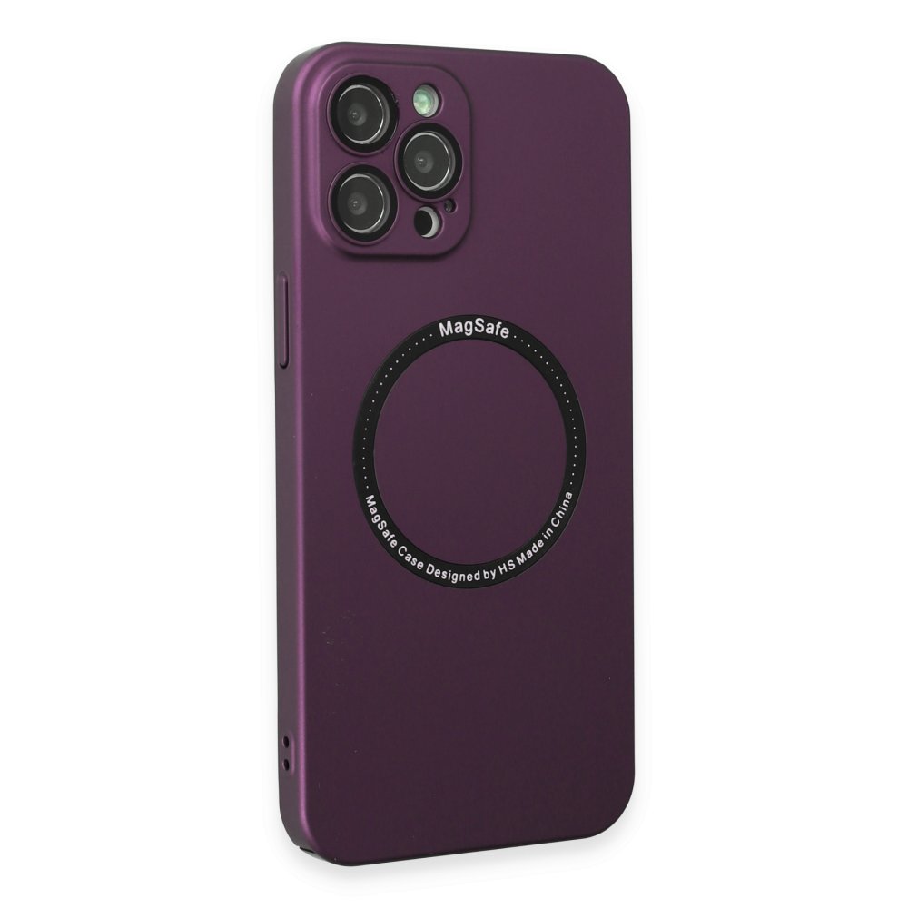  iPhone 12 Pro Kılıf Jack Magneticsafe Lens Silikon - Mürdüm
