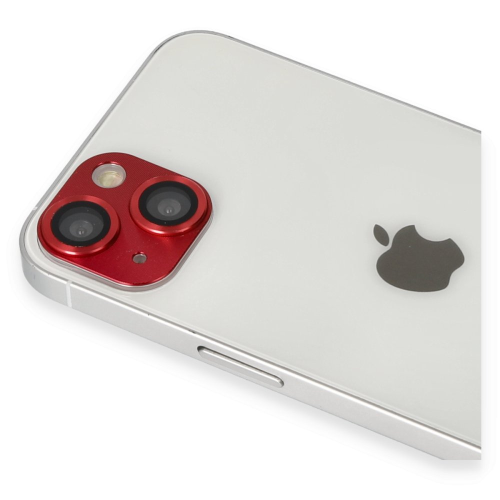  iPhone 13 Pers Alüminyum Kamera Lens - Kırmızı