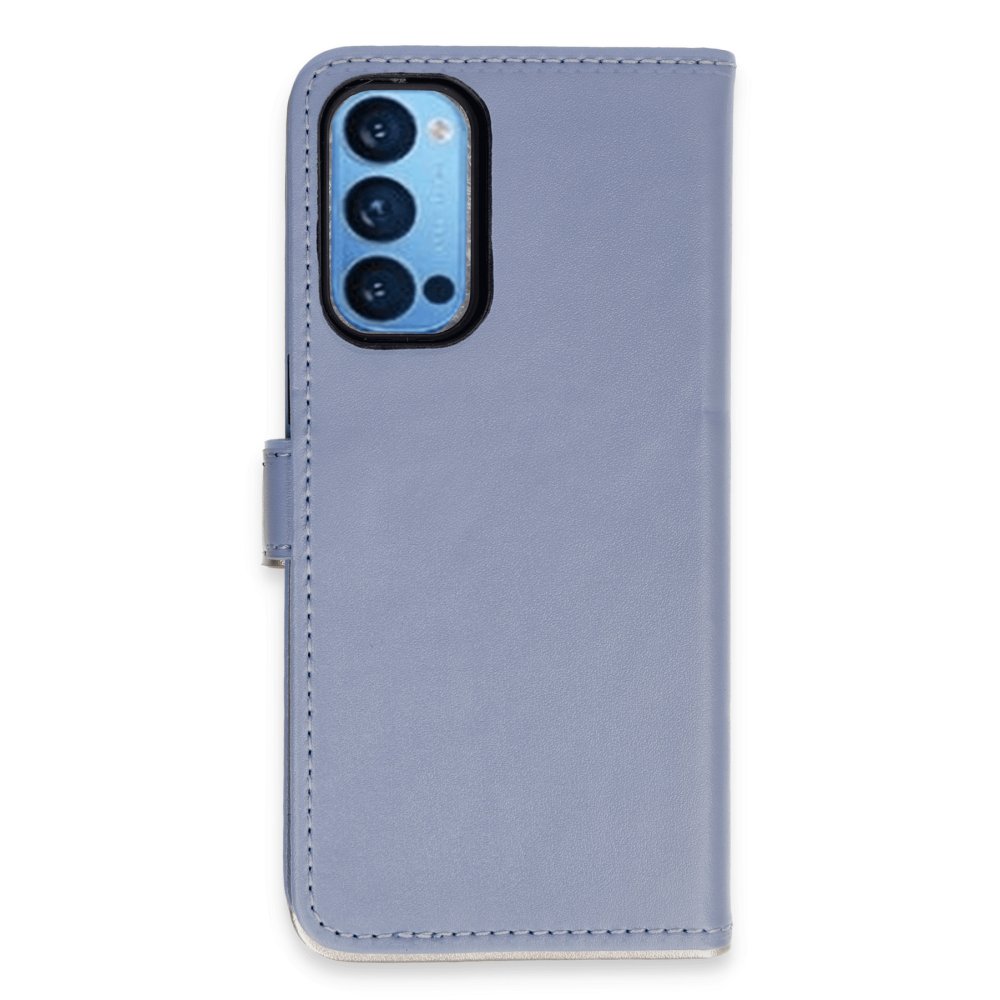  Oppo Reno 5 Kılıf Trend S Plus Kapaklı Kılıf - Açık Mavi