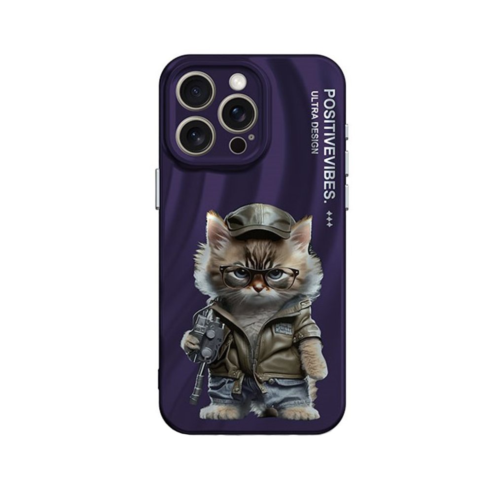  iPhone 14 Pro Kılıf Crew Desenli Kapak - Kedi - 2