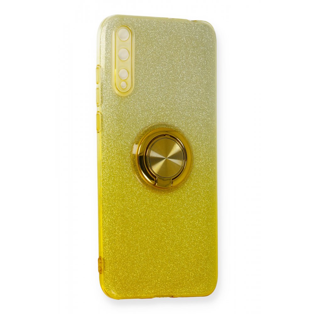 Huawei Y8P Kılıf Simli Yüzüklü Silikon - Sarı Huawei Y8P Kılıf Simli Yüzüklü Silikon - Sarı