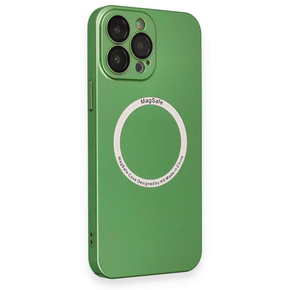  iPhone 13 Pro Kılıf Jack Magneticsafe Lens Silikon - Yeşil