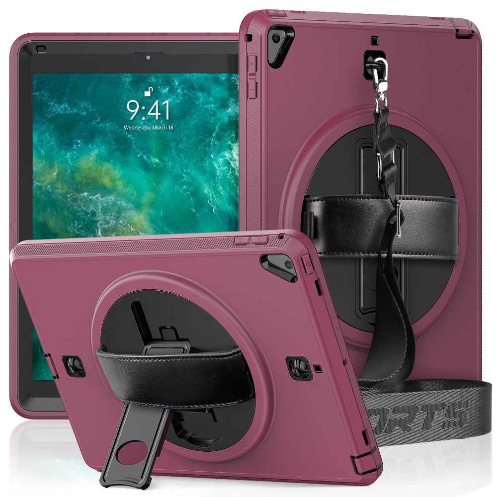  iPad 5 Air 9.7 Kılıf Strap-C Otterbox Tablet Kapak - Mürdüm
