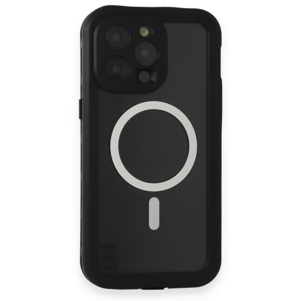  iPhone 15 Pro Kılıf Red Pepper Magneticsafe Su Geçirmez Kılıf - Siyah-Gri