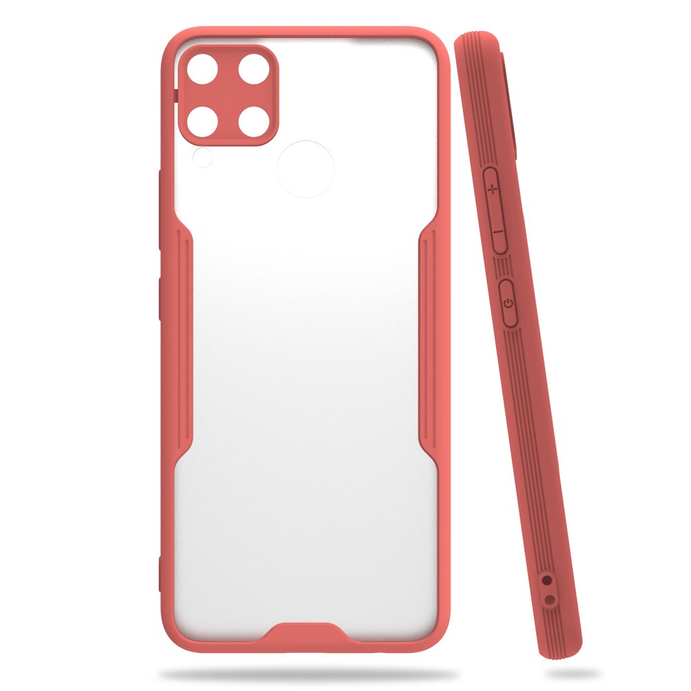 Realme C15 Kılıf Platin Silikon - Pembe  Realme C15 Kılıf Platin Silikon - Pembe
