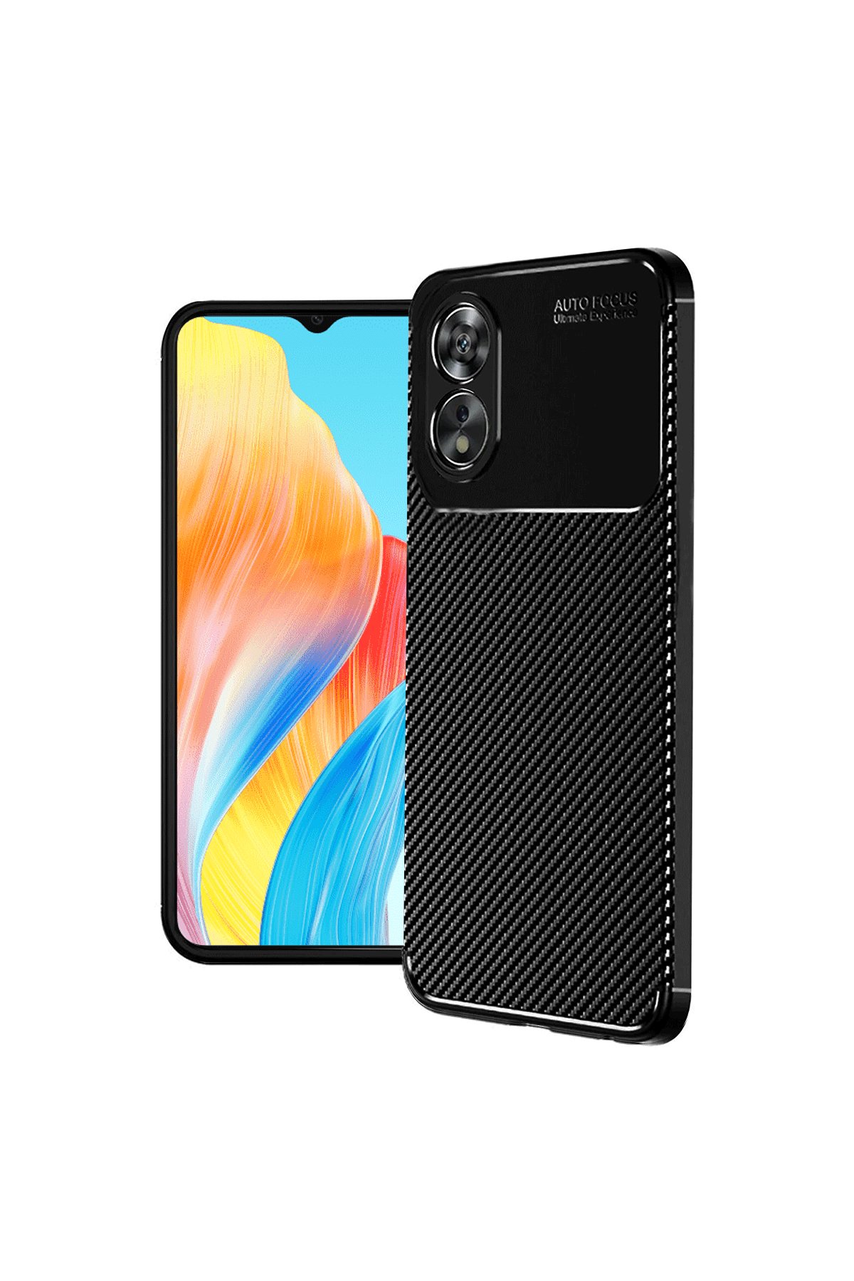  Oppo A60 Kılıf Auto Focus Karbon Kapak - Siyah