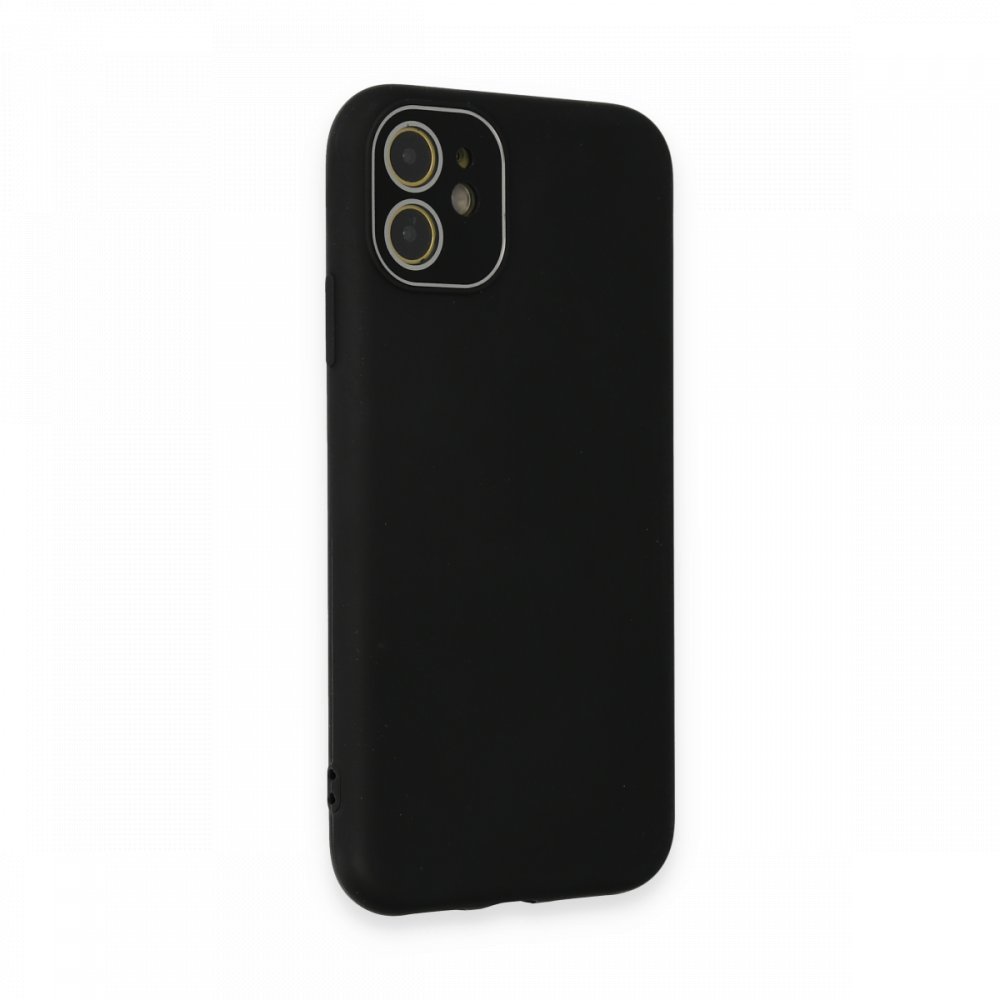  iPhone 12 Kılıf Lansman Glass Kapak - Siyah