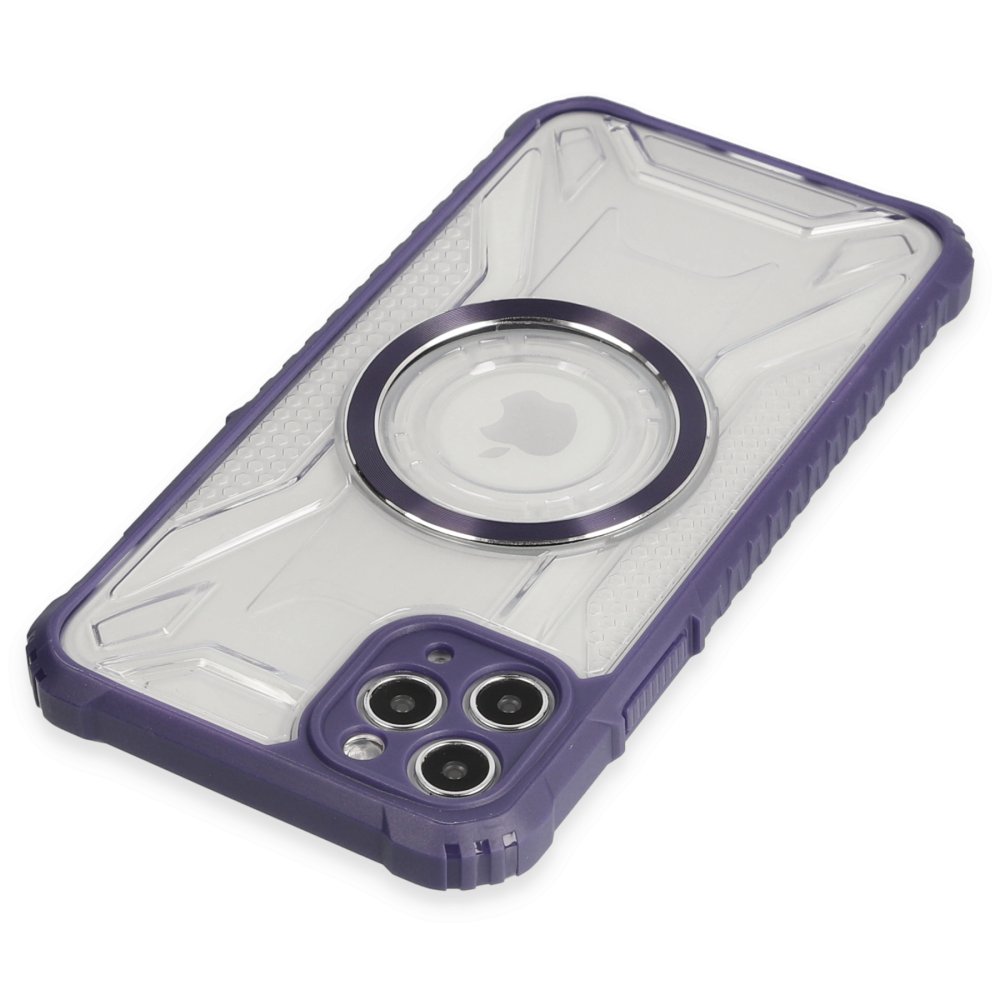  iPhone 11 Pro Kılıf Prag Magneticsafe Kapak - Derin Mor