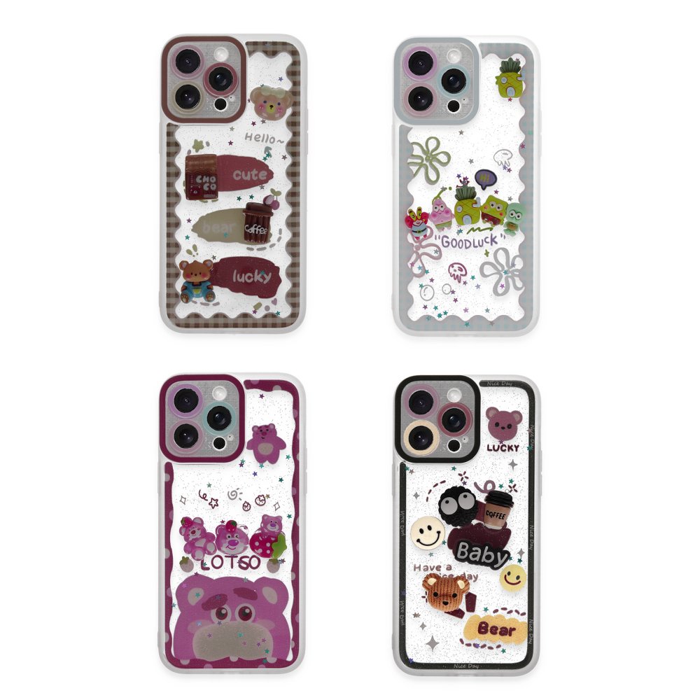  iPhone 14 Pro Kılıf Sweet Desenli Silikon Kapak - Sarı