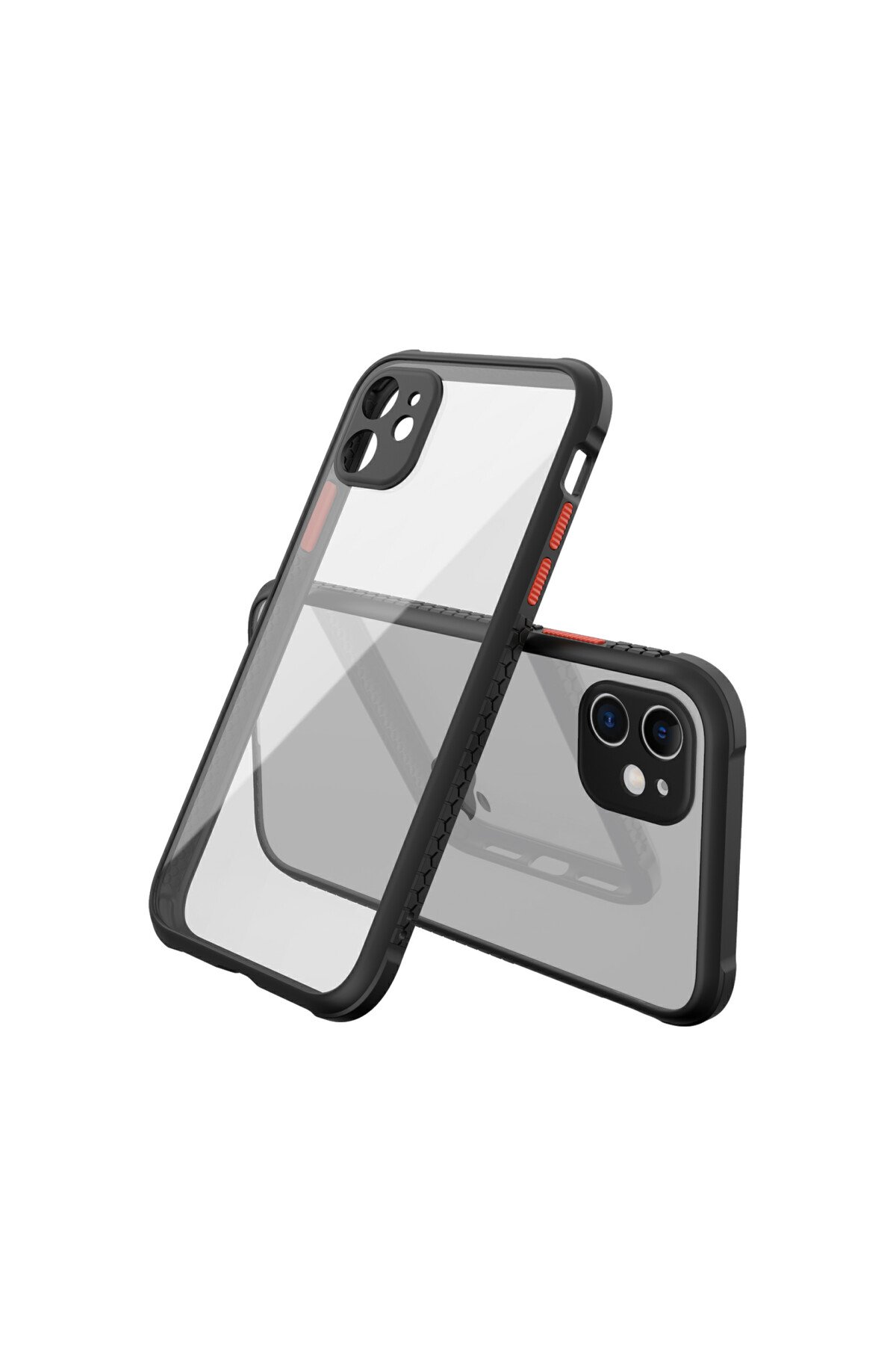  iPhone 12 Mini Kılıf Miami Şeffaf Silikon - Siyah