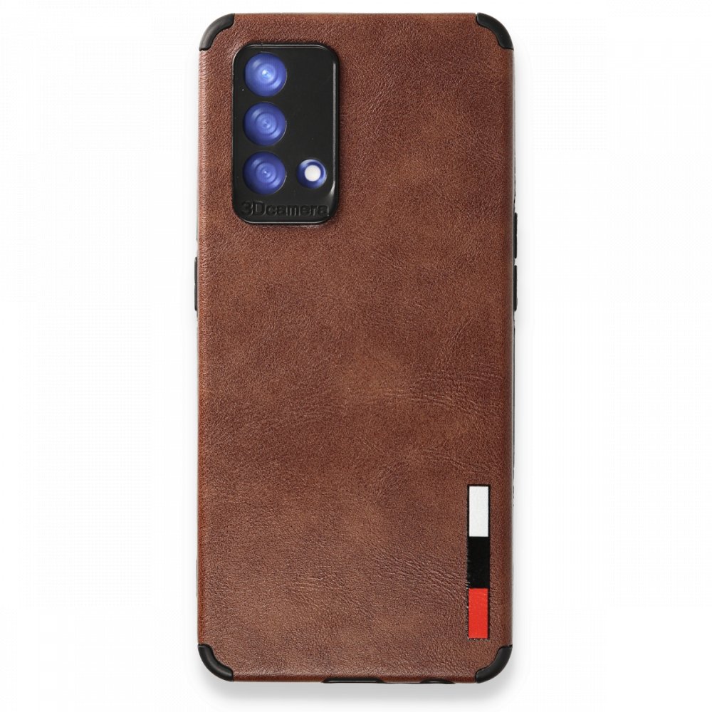 Oppo A74 4G Kılıf Loop Deri Silikon - Kahverengi  Oppo A74 4G Kılıf Loop Deri Silikon - Kahverengi