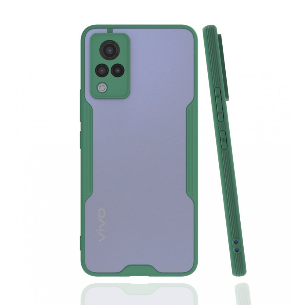  Vivo V21 Kılıf Platin Silikon - Yeşil